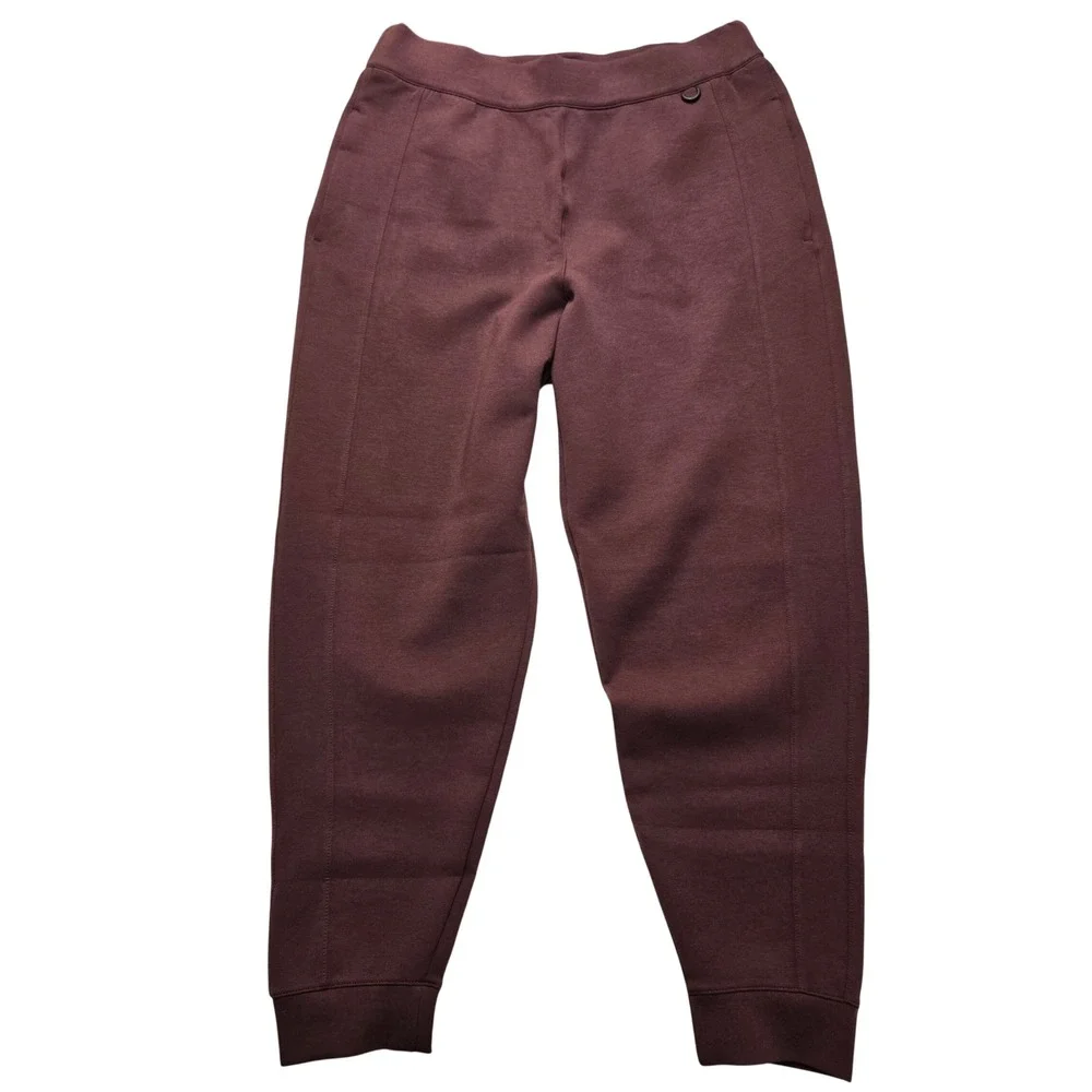 Nike 24.7 Womens Large Dri-FIT Soft Joggers Mid Rise Ankle Length Burgundy Taper